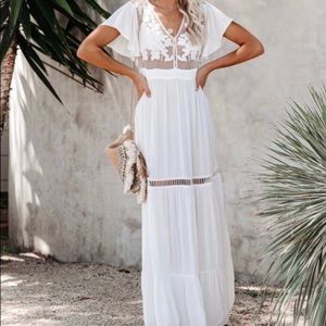 Vici Black Embroidered Maxi Dress